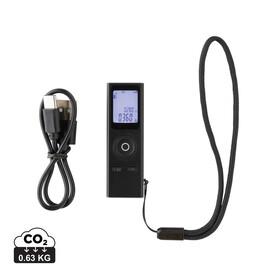 Gear X 30m Lasermessgerät aus RCS recyceltem Aluminum schwarz bedrucken, Art.-Nr. P113.501