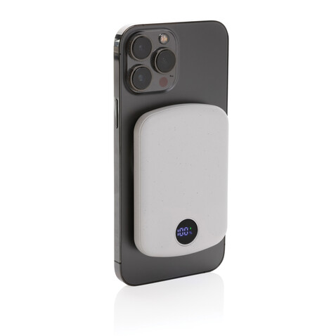 MagBoost 5.000mAh magnetische Powerbank aus RCS rec. Plastik weiß bedrucken, Art.-Nr. P322.413
