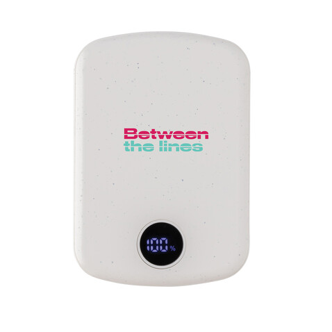 MagBoost 5.000mAh magnetische Powerbank aus RCS rec. Plastik weiß bedrucken, Art.-Nr. P322.413