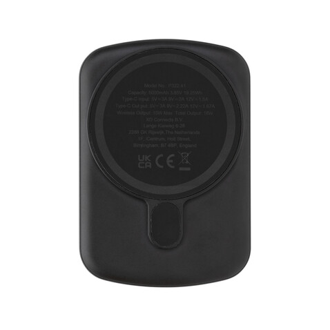 MagBoost 5.000mAh magnetische Powerbank aus RCS rec. Plastik schwarz bedrucken, Art.-Nr. P322.411