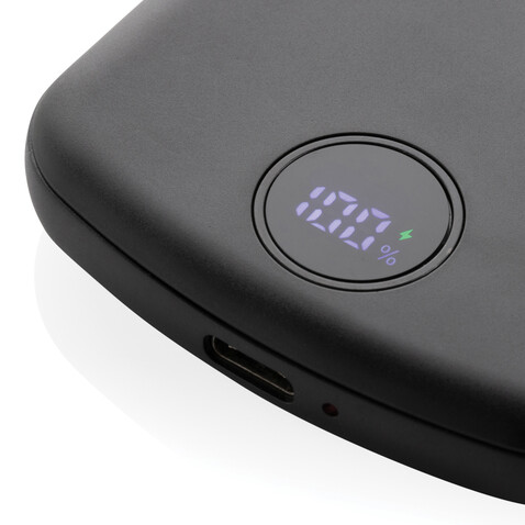 MagBoost 5.000mAh magnetische Powerbank aus RCS rec. Plastik schwarz bedrucken, Art.-Nr. P322.411