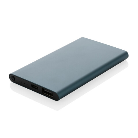 4.000mAh Type-C Powerbank aus RCS recyeltem ABS &amp; Aluminium blau bedrucken, Art.-Nr. P322.425