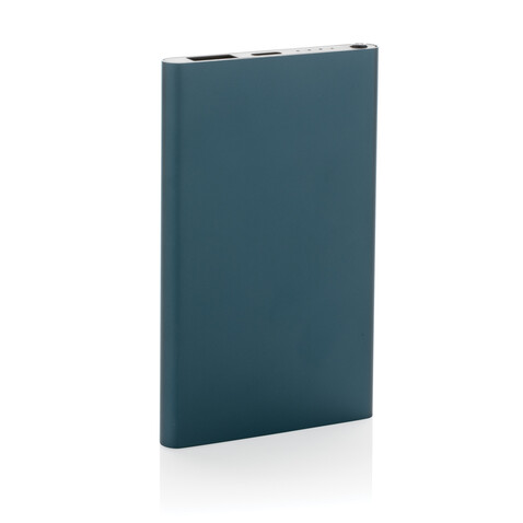 4.000mAh Type-C Powerbank aus RCS recyeltem ABS &amp; Aluminium blau bedrucken, Art.-Nr. P322.425