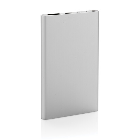 4.000mAh Type-C Powerbank aus RCS recyeltem ABS &amp; Aluminium silber bedrucken, Art.-Nr. P322.422