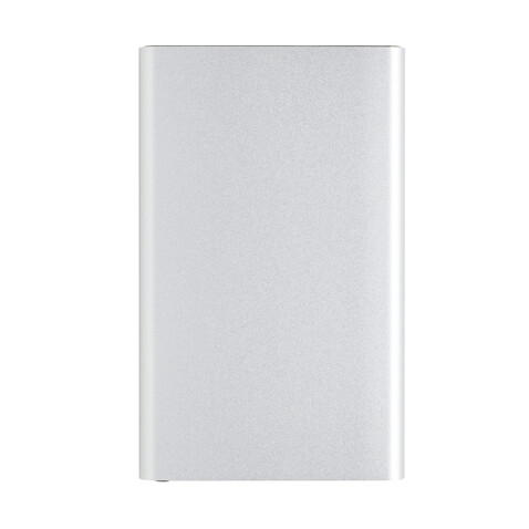 4.000mAh Type-C Powerbank aus RCS recyeltem ABS &amp; Aluminium silber bedrucken, Art.-Nr. P322.422