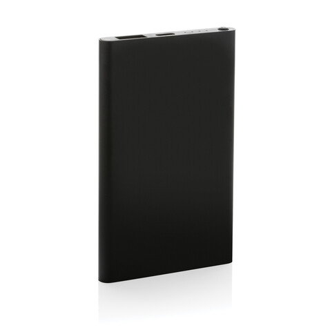 4.000mAh Type-C Powerbank aus RCS recyeltem ABS &amp; Aluminium schwarz bedrucken, Art.-Nr. P322.421