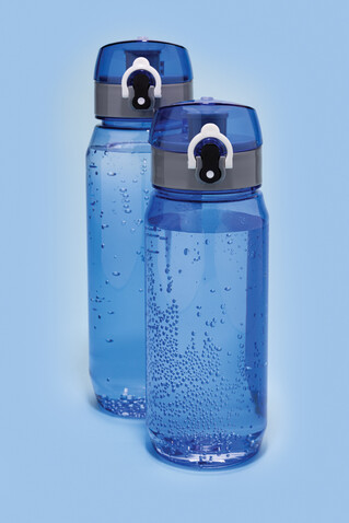 Yide RCS rPET verschließbare Wasserflasche 600ml blau bedrucken, Art.-Nr. P437.005