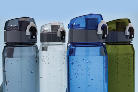 Yide RCS rPET verschließbare Wasserflasche 600ml transparent bedrucken, Art.-Nr. P437.000
