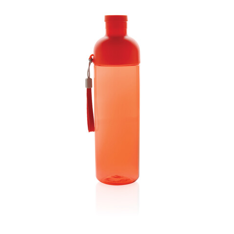 Impact auslaufsichere Wasserflasche aus RCS recyc. PET 600ml rot bedrucken, Art.-Nr. P437.014