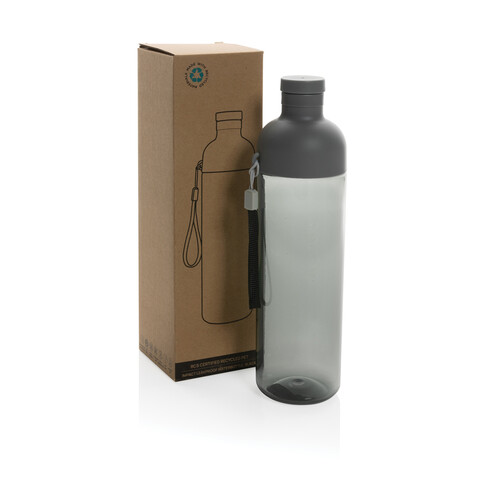 Impact auslaufsichere Wasserflasche aus RCS recyc. PET 600ml schwarz bedrucken, Art.-Nr. P437.011