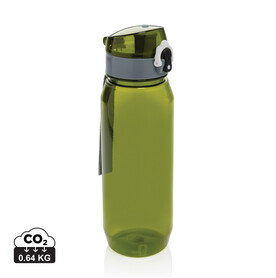 Yide verschließbare Wasserflasche aus RCS rec. PET, 800ml grün bedrucken, Art.-Nr. P437.027