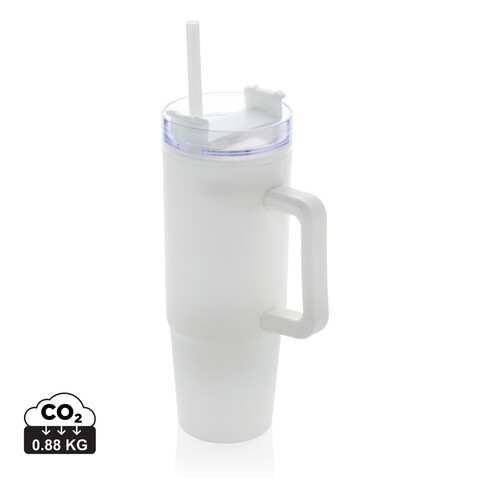 Tana Becher aus RCS recyceltem Kunststoff mit Griff 900ml weiß bedrucken, Art.-Nr. P437.103