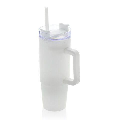 Tana Becher aus RCS recyceltem Kunststoff mit Griff 750ml weiß bedrucken, Art.-Nr. P437.103