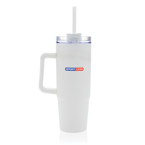 Tana Becher aus RCS recyceltem Kunststoff mit Griff 750ml weiß bedrucken, Art.-Nr. P437.103