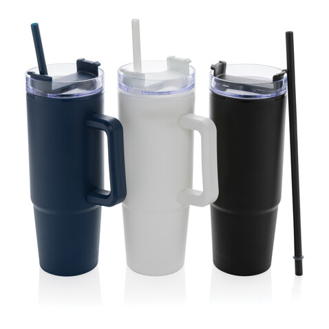 Tana Becher aus RCS recyceltem Kunststoff mit Griff 900ml weiß bedrucken, Art.-Nr. P437.103
