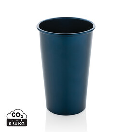 Alo Leight-Weight-Becher aus RCS recyceltem Aluminium 450ml navy blau bedrucken, Art.-Nr. P437.200
