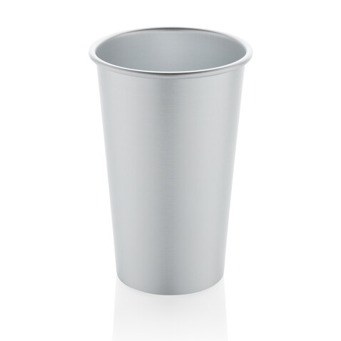 Alo Leight-Weight-Becher aus RCS recyceltem Aluminium 450ml silber bedrucken, Art.-Nr. P437.202