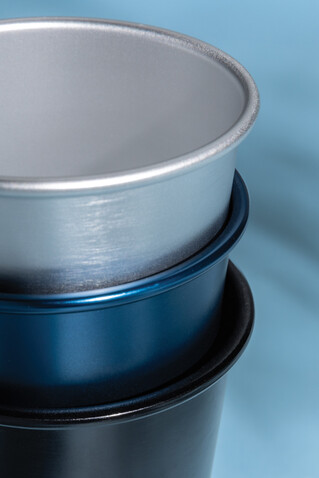 Alo Leight-Weight-Becher aus RCS recyceltem Aluminium 450ml silber bedrucken, Art.-Nr. P437.202