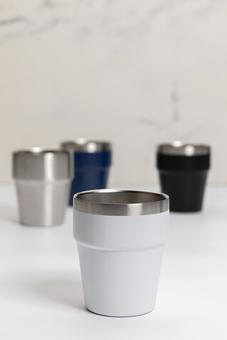 Clark Doppelwandige RCS Kaffeetasse 300ml weiß bedrucken, Art.-Nr. P437.213