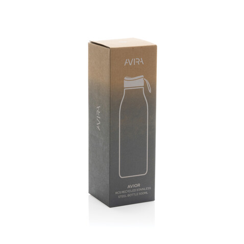 Avira Avior RCS recycelte Stainless-Steel Flasche 500ml navy blau bedrucken, Art.-Nr. P438.000