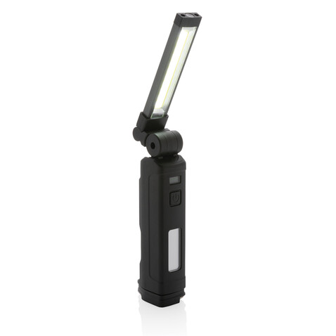 Gear X wiederaufladbare USB Arbeitsleuchte aus RCS rec. ABS schwarz bedrucken, Art.-Nr. P513.142