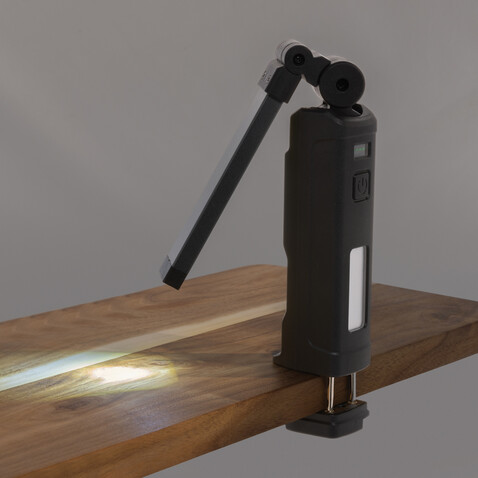 Gear X wiederaufladbare USB Arbeitsleuchte aus RCS rec. ABS schwarz bedrucken, Art.-Nr. P513.142