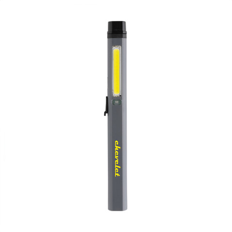Gear X USB aufladbare Stiftleuchte aus RCS recyc. Kunststoff grau, schwarz bedrucken, Art.-Nr. P513.262
