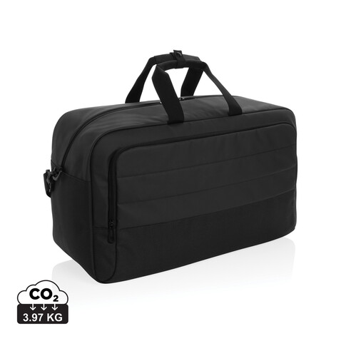 Armond AWARE™ RPET Weekend-Duffel schwarz bedrucken, Art.-Nr. P707.241 Armond AWARE™ RPET Weekend-Duffel schwarz bedrucken, Art.-Nr. P707.241