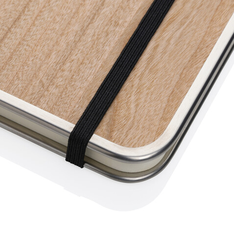 Treeline A5 Deluxe Notizbuch mit Holzeinband braun bedrucken, Art.-Nr. P774.579