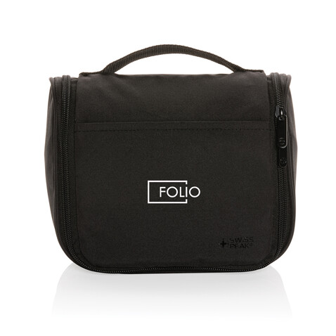 Swiss Peak Lohan AWARE™ Kosmetiktasche schwarz bedrucken, Art.-Nr. P820.851