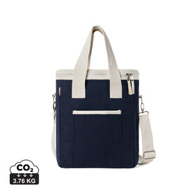 VINGA Volonne AWARE™ Kühltasche aus recyceltem Canvas blau, off white bedrucken, Art.-Nr. V422115