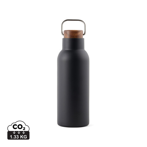 VINGA Ciro RCS recycelte Vakuumflasche 580ml schwarz bedrucken, Art.-Nr. V430021
