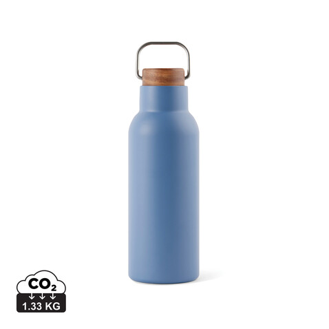 VINGA Ciro RCS recycelte Vakuumflasche 580ml blau bedrucken, Art.-Nr. V430025