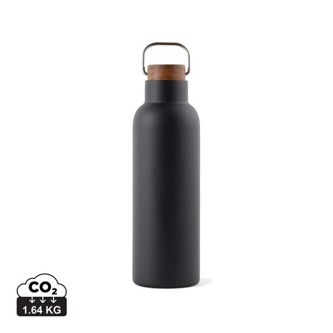 VINGA Ciro RCS recycelte Vakuumflasche 800ml schwarz bedrucken, Art.-Nr. V430031