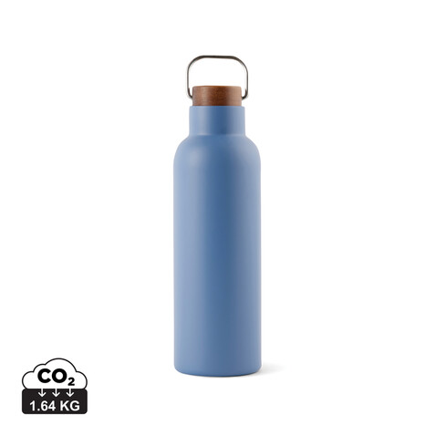VINGA Ciro RCS recycelte Vakuumflasche 800ml blau bedrucken, Art.-Nr. V430035