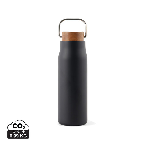 VINGA Ciro RCS recycelte Vakuumflasche 300ml schwarz bedrucken, Art.-Nr. V430041