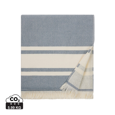 VINGA Tolo Hamam-Frottierhandtuch navy blau, beige bedrucken, Art.-Nr. V450205