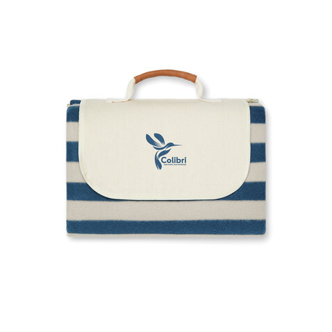VINGA Alba GRS rPET kleine Picknickdecke navy blau bedrucken, Art.-Nr. V459015