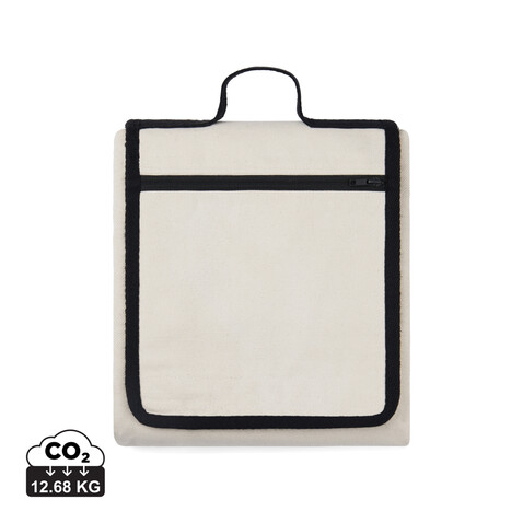 VINGA Volonne AWARE™ Picknickdecke aus recyceltem Canvas off white, schwarz bedrucken, Art.-Nr. V459113