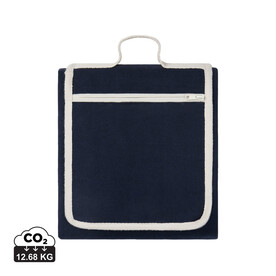 VINGA Volonne AWARE™ Picknickdecke aus recyceltem Canvas blau, off white bedrucken, Art.-Nr. V459115