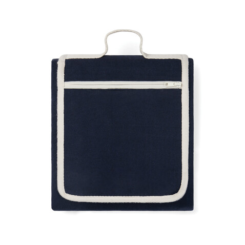VINGA Volonne AWARE™ Picknickdecke aus recyceltem Canvas blau, off white bedrucken, Art.-Nr. V459115