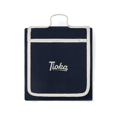 VINGA Volonne AWARE™ Picknickdecke aus recyceltem Canvas blau, off white bedrucken, Art.-Nr. V459115