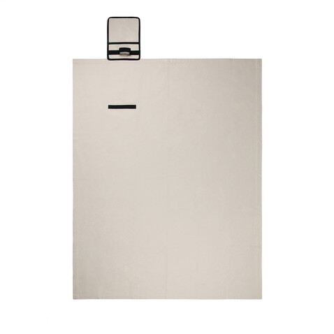 VINGA Volonne AWARE™ Picknickdecke aus recyceltem Canvas off white, schwarz bedrucken, Art.-Nr. V459113