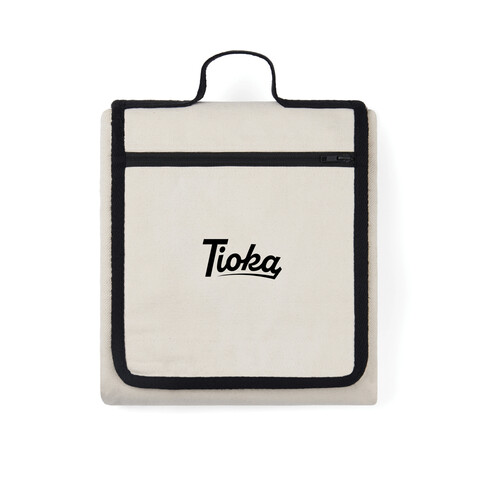 VINGA Volonne AWARE™ Picknickdecke aus recyceltem Canvas off white, schwarz bedrucken, Art.-Nr. V459113