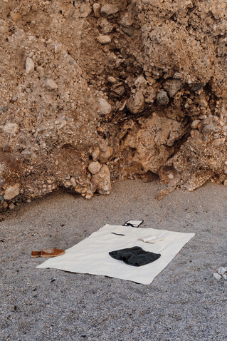 VINGA Volonne AWARE™ Picknickdecke aus recyceltem Canvas off white, schwarz bedrucken, Art.-Nr. V459113