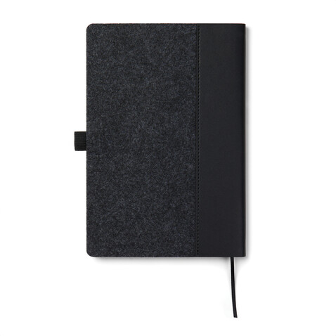 VINGA Albon A5-Notizbuch aus GRS recyceltem Filz schwarz bedrucken, Art.-Nr. V773011 VINGA Albon A5-Notizbuch aus GRS recyceltem Filz schwarz bedrucken, Art.-Nr. V773011
