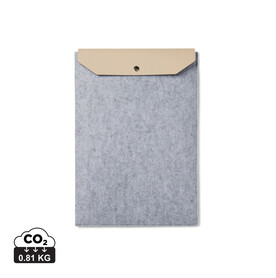 VINGA Albon 15&amp;quot; Laptop-Seeve aus GRS recyceltem Filz grau bedrucken, Art.-Nr. V788102