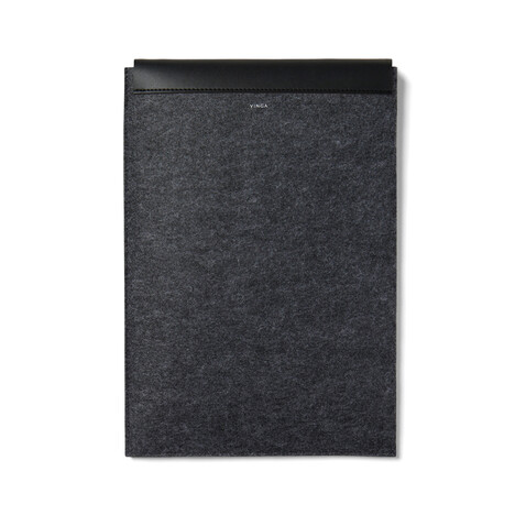 VINGA Albon 15&quot; Laptop-Seeve aus GRS recyceltem Filz schwarz bedrucken, Art.-Nr. V788101