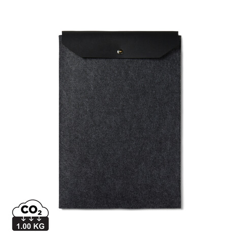 VINGA Albon 17&quot; Laptop-Seeve aus GRS recyceltem Filz schwarz bedrucken, Art.-Nr. V788111