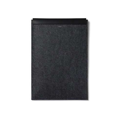 VINGA Albon 17&quot; Laptop-Seeve aus GRS recyceltem Filz schwarz bedrucken, Art.-Nr. V788111